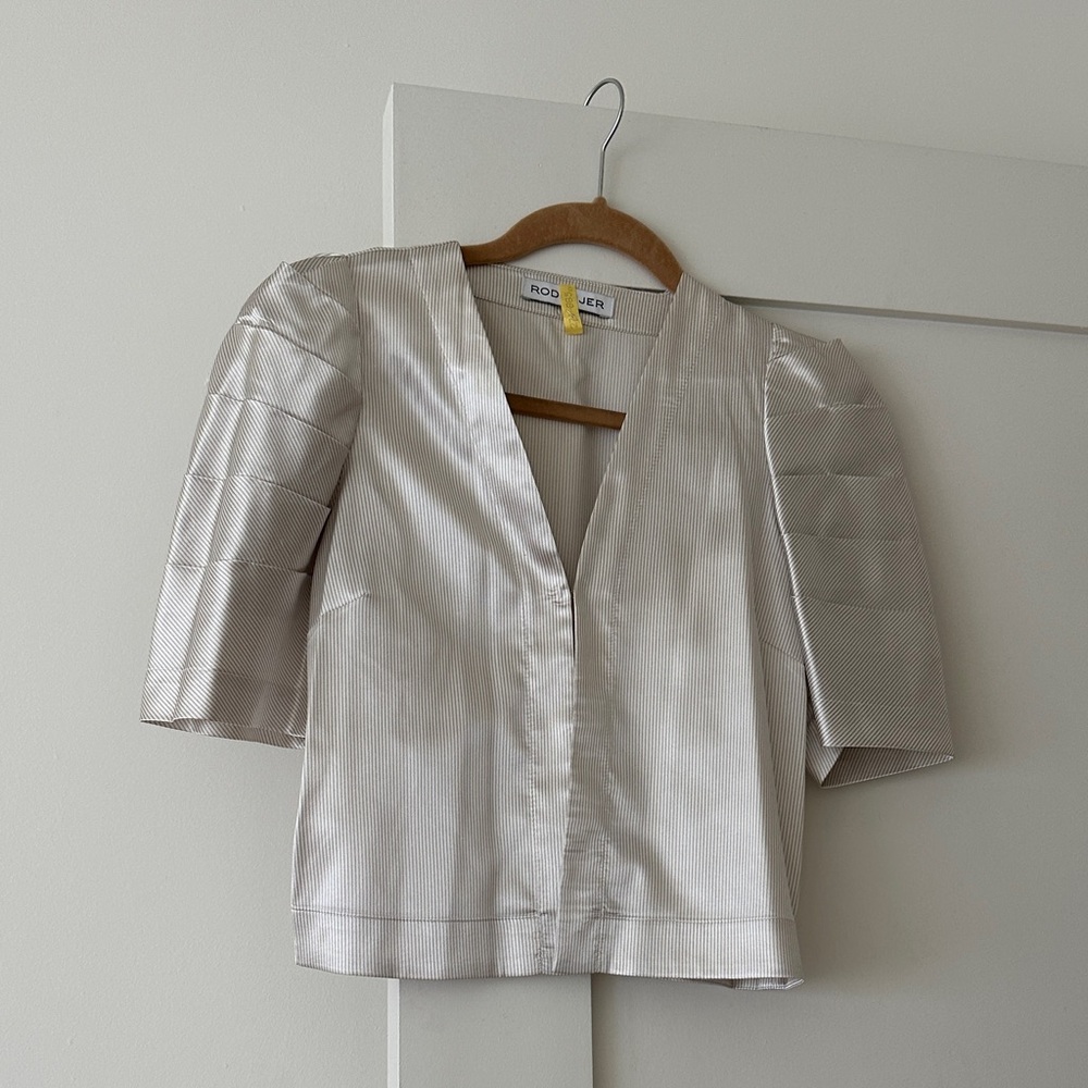 Rodebjer Silver Puff Sleeve Blazer